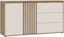 Buffet ELISTON - Blanc Mat & Chene  2 Portes + 3 Tiroirs  L 159,6 × 