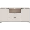 TV-Schrank - GANYMEDE - Sand - 2 Türen, 2 Schubladen, 1 Fach - 129,8 x