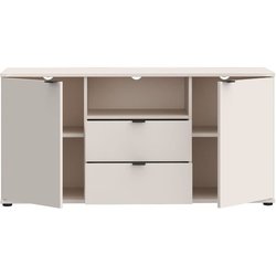 TV-Schrank - GANYMEDE - Sand - 2 Türen, 2 Schubladen, 1 Fach - 129,8 x