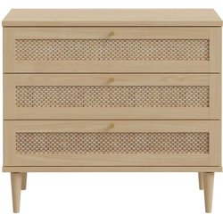 Kommode mit 3 Schubladen - Eichenholzdekor - L90,4 x T41,4 x H80 cm - 