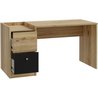 COXIM Gerader Schreibtisch - Eiche / Schwarz - 139,6 x 74 x 59,8 cm