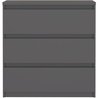 Kommode - CHELSEA - 3 Schubladen - Anthrazit - 77,2 x 42,2 x 79,9 cm