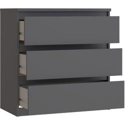 Kommode - CHELSEA - 3 Schubladen - Anthrazit - 77,2 x 42,2 x 79,9 cm