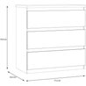 Kommode - CHELSEA - 3 Schubladen - Anthrazit - 77,2 x 42,2 x 79,9 cm