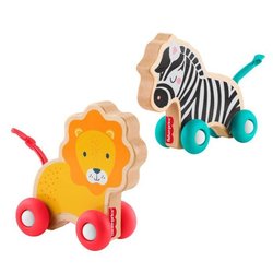 Animales de madera para empujar con forma de hueso de FISHER-PRICE - J