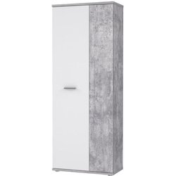 Schuhschrank zeitgenössischen Stil Effektbeton und matt weiß - L 69 cm