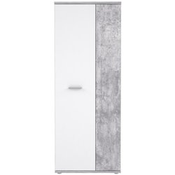 Schuhschrank zeitgenössischen Stil Effektbeton und matt weiß - L 69 cm
