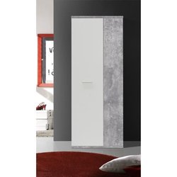 Schuhschrank zeitgenössischen Stil Effektbeton und matt weiß - L 69 cm