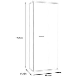 Schuhschrank zeitgenössischen Stil Effektbeton und matt weiß - L 69 cm
