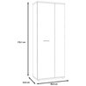 Schuhschrank zeitgenössischen Stil Effektbeton und matt weiß - L 69 cm