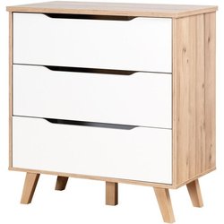 FINLANDEK Cajonera de dormitorio escandinava VANKKA roble y decoración