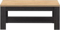 Table Basse Rectangle BOHOL  Chene Noir & Beige  Double Plateau  L 