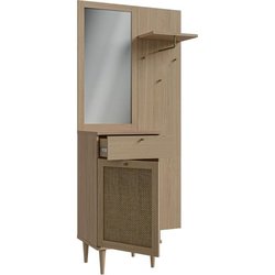 Spind - CALASETTA - Eiche - 1 Tür - 1 Schublade - 90,4 x 41,4 x 198 cm