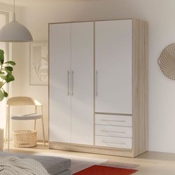 JUPITER Schrank aus Eichenholz und weißen Spanplatten im modernen Stil