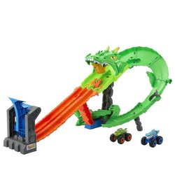 Hot Wheels - Monster Trucks - Pista Dragon Sharks vs. Dragons Dinos - 