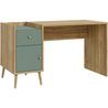WHENUA Schreibtisch, gerade  Eiche/Salbeigrün  139,6 x 77,3 x 60 cm