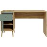 WHENUA Schreibtisch, gerade  Eiche/Salbeigrün  139,6 x 77,3 x 60 cm