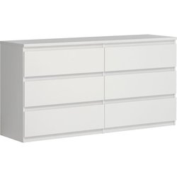 Chelsea 6 -Drawer -Truhe - Matte weiße Farbe - L 154 x D 42,2 x H 79,9