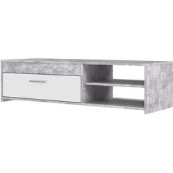 Pilvi TV cabinet - White and light concrete - Contemporary - L 120 x D