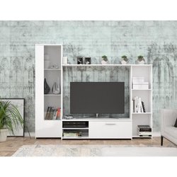 PILVI TV-Gerät - Mattweiß - L 220,4 x T41,3 x H177,5 cm