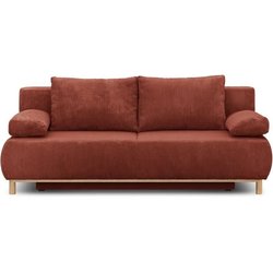 3 -seerer Cabrio Bench Mika - Côte Velvet Terracotta - Aufbewahrungsbo