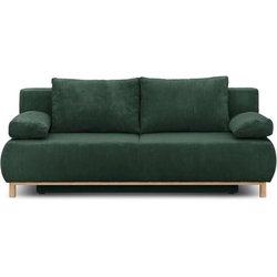 Banquette convertible 3 places MIKA - Velours côtelé Vert foret - Coff