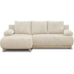 MIKA 3-Sitzer-Umbausofa links  Cord in Beige  Aufbewahrungsbox  L21