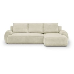 MILO 3-Sitzer-Sofa für die rechte Ecke  Beigefarbener Cord  Aufbewah