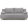 Banquette convertible 3 places MIKA - Velours côtelé gris clair - Coff