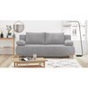 Banquette convertible 3 places MIKA - Velours côtelé gris clair - Coff