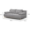 Banquette convertible 3 places MIKA - Velours côtelé gris clair - Coff