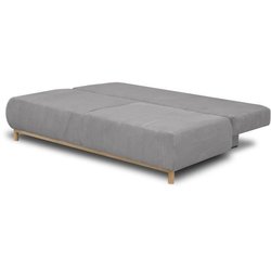 Banquette convertible 3 places MIKA - Velours côtelé gris clair - Coff