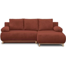 Canapé d angle droit convertible - 3 places - MIKA - Tissu velours côt
