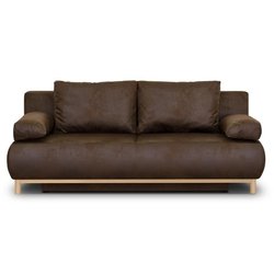 Banquette convertible 3 places MIKA - Tissu vintage simili cuir - Coff