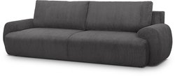 Schlafsofa  3-Sitzer  MILO  Anthrazitgrauer Cordstoff  Staufach  