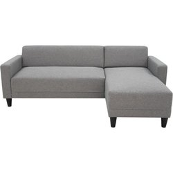 Canapé d angle fixe 4 places BOB - Tissu souris - Réversible - L 197 x