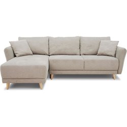 Canapé d angle convertible réversible 3-4 places CLAUDIUS - Tissu Beig
