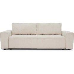3 -seerer Josh Cabrio -Sofa - beige geripptes Samt Stoff - Storage Box