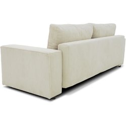 3 -seerer Josh Cabrio -Sofa - beige geripptes Samt Stoff - Storage Box