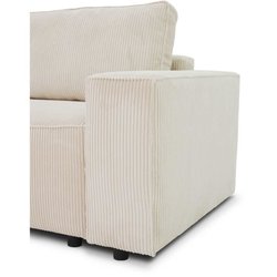 3 -seerer Josh Cabrio -Sofa - beige geripptes Samt Stoff - Storage Box