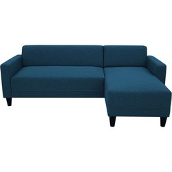 Canapé d angle fixe 4 places BOB - Tissu marine - Réversible - L 197 x