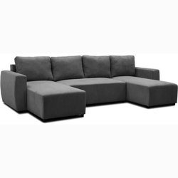 PHARELL 5/6-Sitzer-Panorama-Ecksofa  Anthrazitfarbener Cordstoff  Au