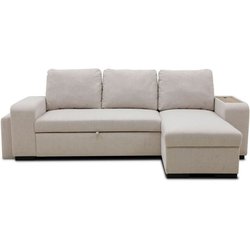 VALDO 3- bis 4-Sitzer umkehrbares Ecksofa  Stoff in Beige  Tablet mi