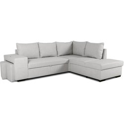 Canapé d angle convertible réversible 4 places MITCHELL - Tissu Gris -