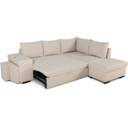 Canapé d angle convertible réversible 4 places MITCHELL - Tissu Beige 