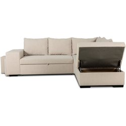 Canapé d angle convertible réversible 4 places MITCHELL - Tissu Beige 