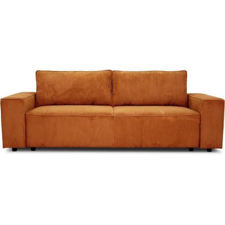 3-Sitzer-Umwandelsofa JOSH - Terrakotta-Cordstoff - L 239 x T 86 x H 8