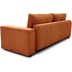 3-Sitzer-Umwandelsofa JOSH - Terrakotta-Cordstoff - L 239 x T 86 x H 8
