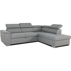 Wende-Ecksofa mit Truhe  5 Plätze  DAYTONA  grauer Stoff  260 x 77
