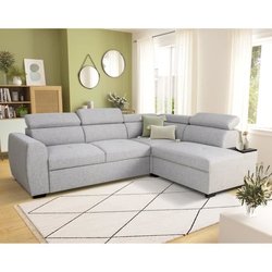Umkehrbares, umwandelbares Ecksofa  4/5 Plätze  KELIO  grauer Stoff